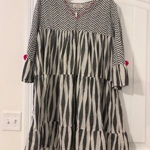 Charlie Paige Black and White Chevron Mini Dress